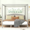 thumbnail image 2 of Tensun Grey Wash Solid Wood King Size Canopy Platform Bed Frame with Headboard, Support Legs, 4-Post Design, 2 of 5