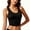 Black,L, variant on Round-Neck Fitted Sports Top with Back Cut-Out, Basic Athletic Shirt for Everyday Workout and Fitness Activities, Standard Style Activewear for Women's General Exercise and Casual Wear,Black,XXL