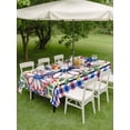 thumbnail image 4 of Outdoor Tablecloth with Umbrella Hole for Patio/Picnic/Party/Camping, 4th of July Daisy Waterproof Table Cloth Rectangle Table Cover Washable, Patriotic Floral Red Blue Plaid (54"x 80"), 4 of 8