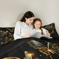 thumbnail image 5 of Castle Fairy Flying Butterflies 2Pcs Bedding Comforter Set for Boys Girls Teenagers,Black Golden Twin Comforter Sets,Bling Glitter Breathable Bedding Set,Microfiber Bedroom Decor, 5 of 8