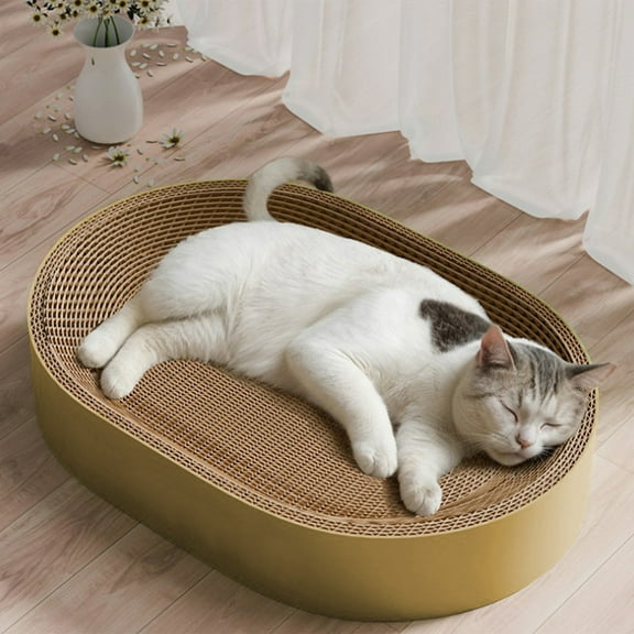 Cat Scratcher Clearance! Oval Cat Scratcher, Bed Scratch Pad, Nest Lounge Grinding Claw Scratching Board, Cardboard Cat Scratch Pad Oval Cat Scratcher Bed for Kitten, Durable Cat Scratcher Bowl Circle
