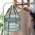 thumbnail image 5 of Unique Bargains Folded Mesh Clothes Hanging Dryer, 2 Layers Sweater Drying Rack, L, Green, 5 of 5