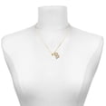 thumbnail image 2 of Delight Jewelry Gold-tone Mini January - Maroon Crystal Heart - Large Goldtone Crystal Initial - B - Charm Necklace, 17.5"+2", 2 of 4