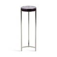 thumbnail image 5 of Kate and Laurel Aguilar Modern Drink Table, 9 x 9 x 23, Purple Glass and Silver, Unique Round Glass Mini Table for Use as Bathroom Accent Table or Glam Martini Table, 5 of 9