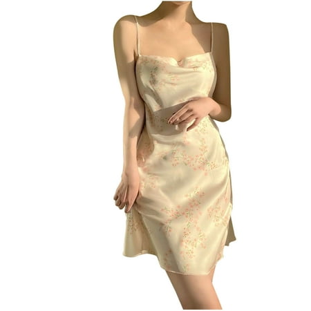 CaiJunJia Nightgown for Women Womens Nightgown Sexy Sleepwear Lace Chemise V-neck Modal Babydoll Lounge Dress