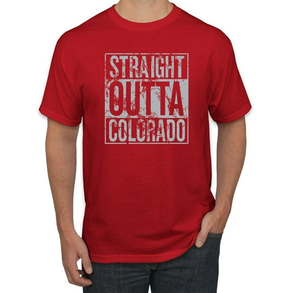 Straight Outta Colorado COL Fan | Fantasy Baseball Fans | Mens Sports Graphic T-Shirt, Red, Small