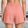 thumbnail image 4 of Pounoo Women's Shorts Elastic Waist Solid Color Casual Loungewear Bottoms Summer Home Style Lightweight Relaxed Fit Gift, 4 of 8