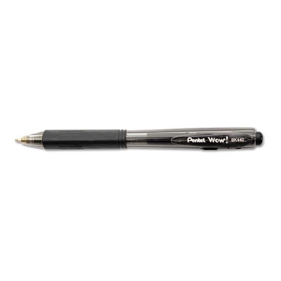 Pentel BK440ASW-US WOW Ballpoint Retractable Pen  Black Ink  Medium  36 per Pack