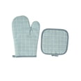 thumbnail image 2 of Set of 2 Oven Mitts and Pot Holders, Heat Resistant Kitchen Gloves Microwave Safe, Thick Cotton Padding Soft Interior, Hanging Loop Convenient Storage, for Baking Grilling Stovetop Countertop, 2 of 6