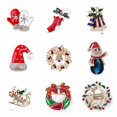 thumbnail image 1 of Nueve broches navideños, calcetines, guantes, sombreros, guirnaldas, campanas, alfileres de muñecos de nieve a la moda europea y americana, los tamaños de mujer varían., 1 of 5