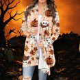 thumbnail image 2 of Kezqiaxn Jackets for Women Halloween Long Sleeve Cardigan Fashion Cat Print Loose Casual Jacket Winter Clothes, 2 of 7