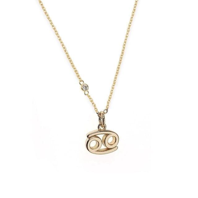 Collar con dije signo zodiaco Cancer chapa de oro 18k