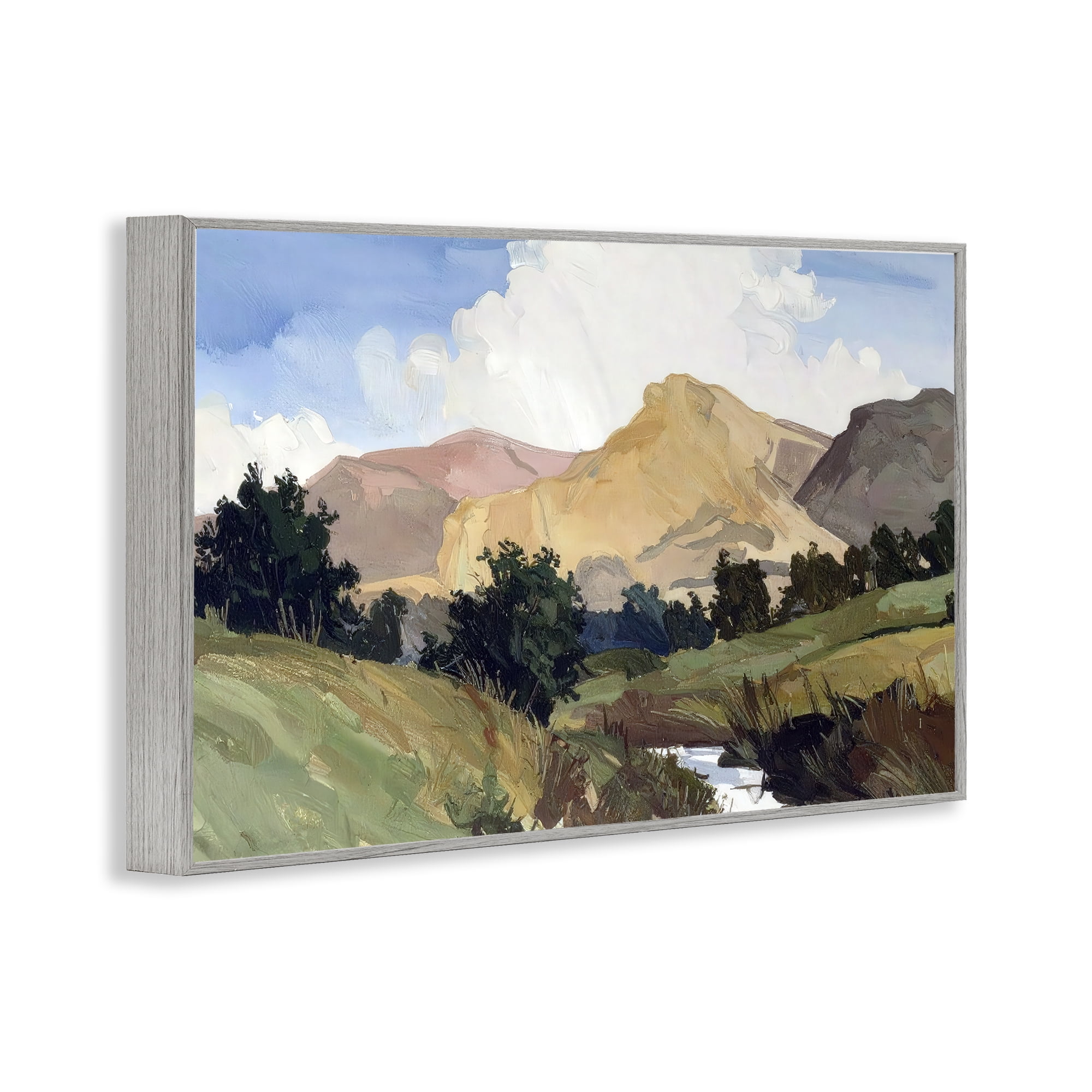 Stupell Industries River Mountain Divide Gray Framed Giclee Art, design by Alonza Saunders