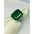 thumbnail image 3 of Dreamofdazzles Jewels 3.00 Ctw Emerald Cut Emerald & White Diamond Wedding Anniversary Band Ring 14K White Gold Plated 925 Sterling Silver 925 Sterling Silver -9.5, 3 of 5