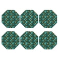 thumbnail image 2 of Pofeuu Pineapple And Cactus Print Leather Coasters Set of 6, Round Cups Mugs Mat Pad for Home Kitchen Heat Resistant Drink Coasters,Octagon, 2 of 7
