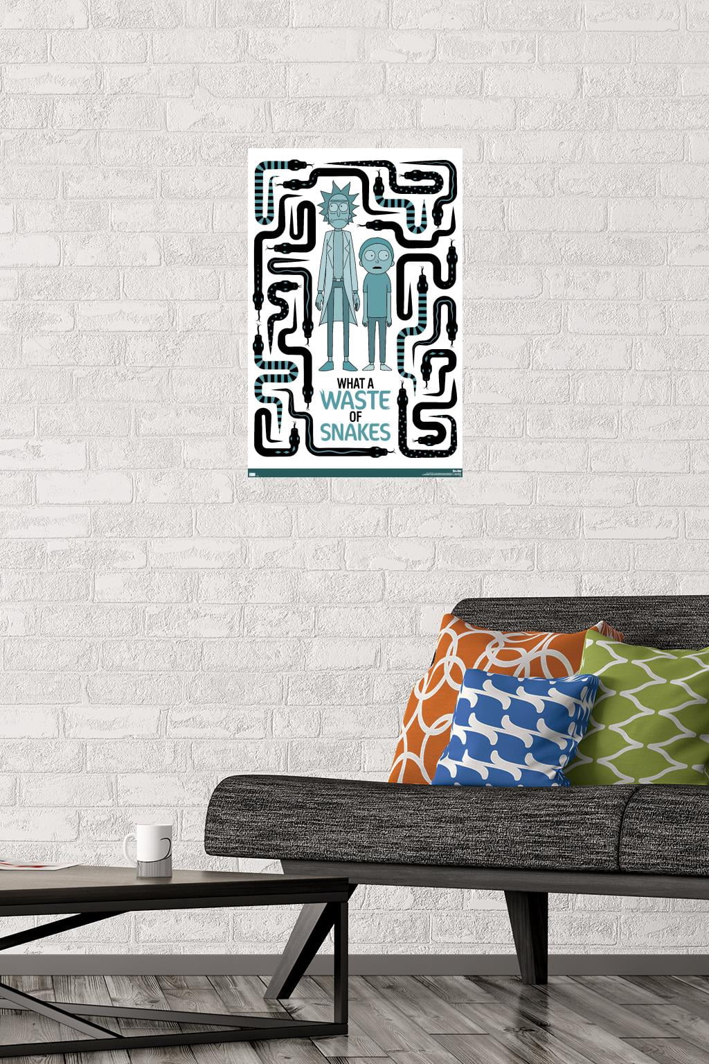 Rick and Morty - Waste of Snakes Wall Poster, 14.725" x 22.375"