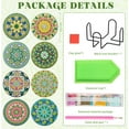 thumbnail image 3 of 8pcs DIY Diamond Painting Coaster Kit with Green Floral Design and Stand, Perfect for Home Decor and Gift Giving, 3 of 6