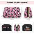thumbnail image 2 of Bingfone Cute Panda Print Leather Makeup Bag, Portable Hand-held Zipper Female Cosmetic Bag Toiletry Bag, Suitable for Home and Travel, 2 of 6