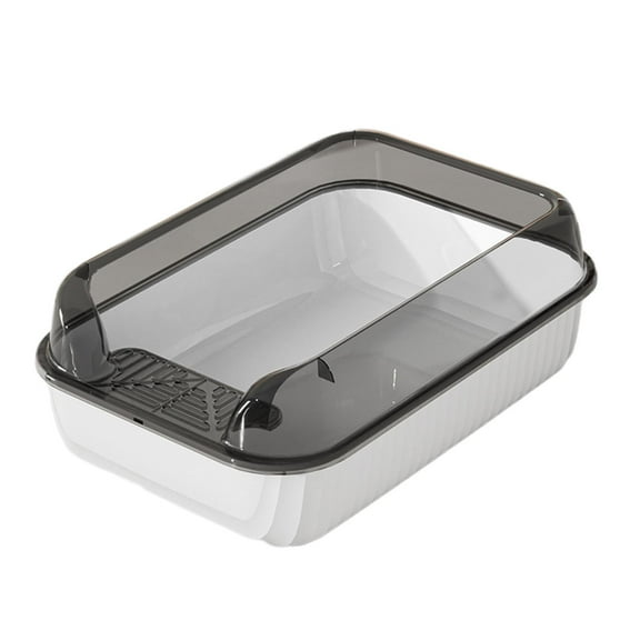 YWMJZEU Cat Litter Box Anti Splash High Sided Supplies Cat Bedpan Scatter Shield Easy to White