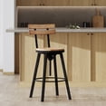thumbnail image 2 of Reggie Adjustable Swivel Fir Wood and Iron Bar Stool, Anique Finish, 2 of 10