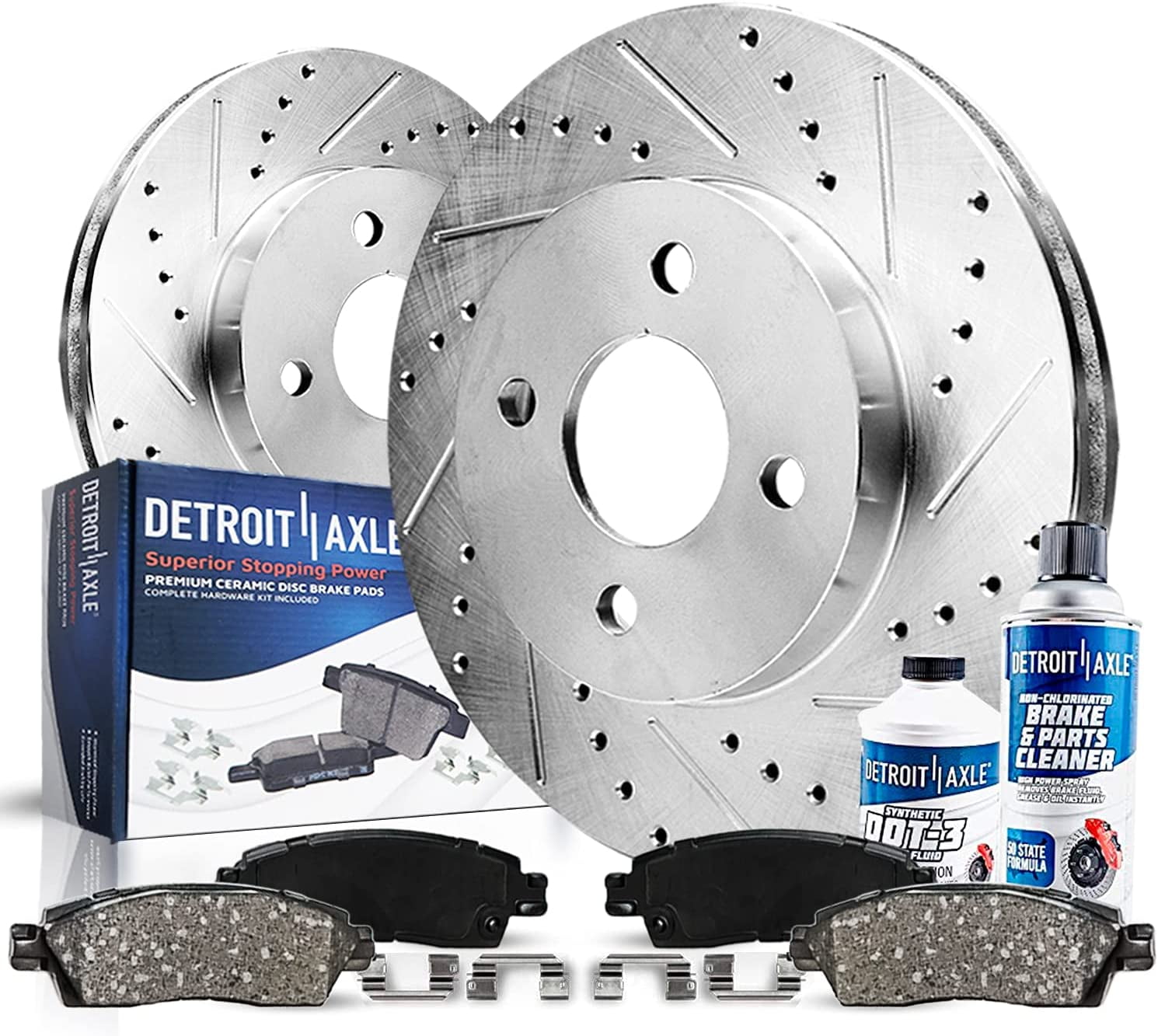 Stirling For Both Left and Right 2015 for Lincoln MKC Front Premium Quality Disc Brake Rotors And Ceramic Brake Pads - One Year Warranty