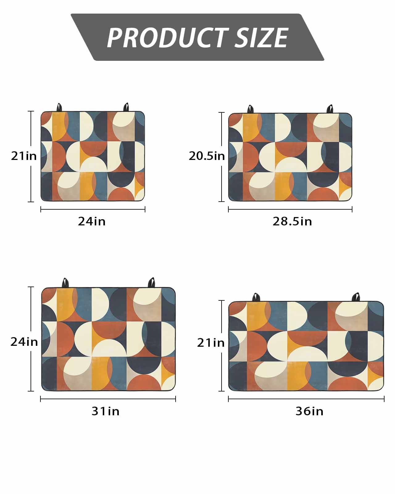 Stove Top Covers for Electric Stove, Navy Blue Beige Glass Stovetop Cover Protector, Middle Century Modern Geometric Abstract Art Induction Cooktop Protector Oven Mat for Kitchen Countertop 24"x21"