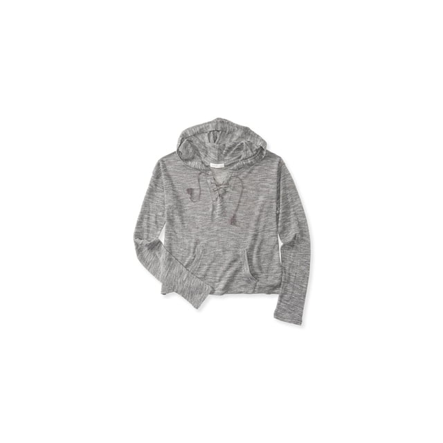 Aeropostale Sweat à Capuche Court pour Femmes, Gris, Juniors, Petit