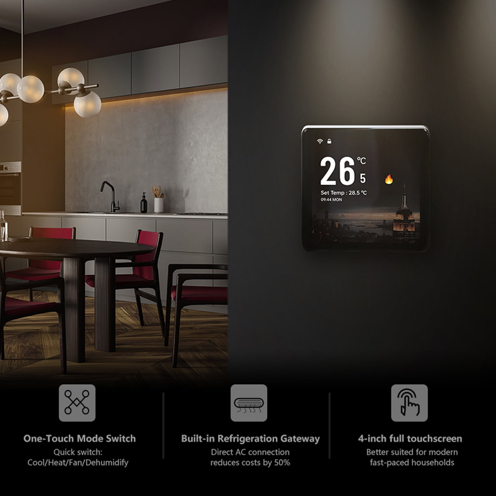 ZigBee VRF/VRV Smart Thermostat for Central Air Conditioning - Rapid Heating and Cooling, Adjust Compressor