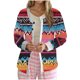 thumbnail image 2 of Puntoco Chaqueta Tipo Cárdigan Informal Con Botones Y Estampado Navideño Para Mujer, 2 of 5