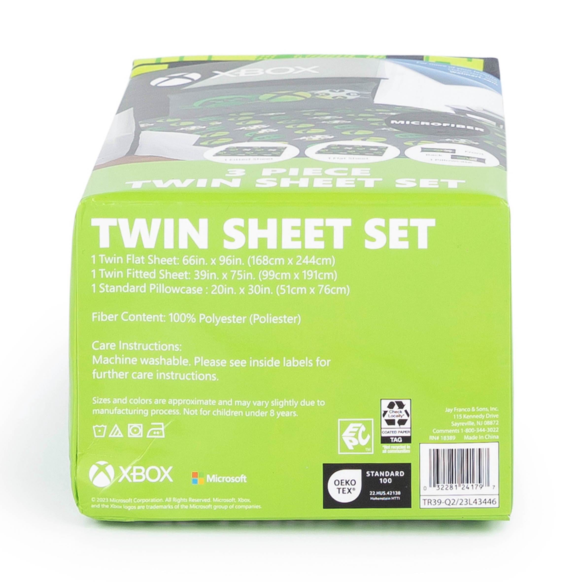 Xbox Kids 3-Piece Twin Sheet Set, Microfiber, Black, Microsoft