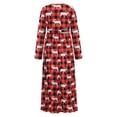 thumbnail image 6 of Hirigin Women's Christmas Dress, V-Neck Long Sleeve Waist Strappy Dress, 6 of 7