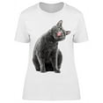 thumbnail image 1 of Fluffly Gray Cat Licking Nose T-Shirt Women -Image by Shutterstock, Female Medium, 1 of 2