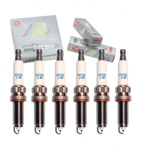 6 pc NGK Laser Iridium Spark Plugs compatible with BMW 740i 3.0L L6 2013-2015
