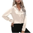 thumbnail image 1 of DPTALR Femmes Manches Longues Uni Confortable Respirant T-Shirt à Col en V Hauts, 1 of 8