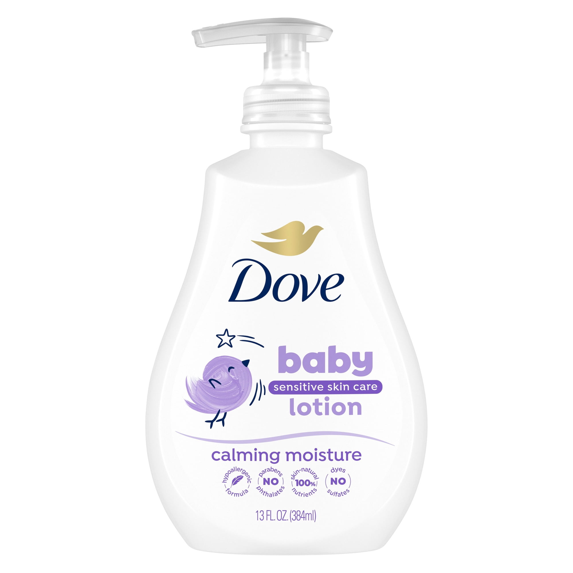 Dove Sensitive Skin Care Baby Lotion For A Soothing Scented Lotion Calming Moisture Hypoallergenic And Dermatologist-Tested, 13 fl oz