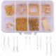 thumbnail image 1 of Kit de inicio para hacer aretes con 10 pares de cuadrados huecos geométricos, cadena de borlas largas clásicas con ganchos, suministros para hacer joyas, 1 caja, 1 of 8