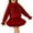 Red, variant on Girls' Handmade Knitted Sweater Dress Set with Puffy Skirt for Toddlers and Kids