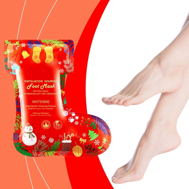Fiudx Mascarilla para Pies, Mascarilla Hidratante Exfoliante, Regalo Navideño para Rellenar Calcetín Navideño, Cuidado de Pies con Aceites Esenciales, Regalo Reparador para Piel Seca, Experiencia de