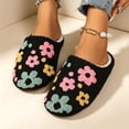 thumbnail image 4 of Domzle Cute Fuzzy House Slippers for Women Men Non-Slip Memory Foam Shoes Black US-6.5, 4 of 5