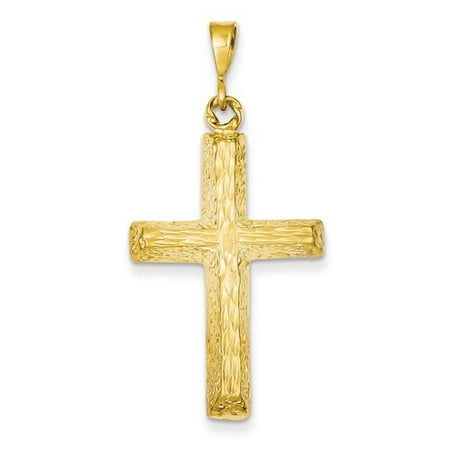 14k Yellow Gold D/C Latin Cross Charm Pendant