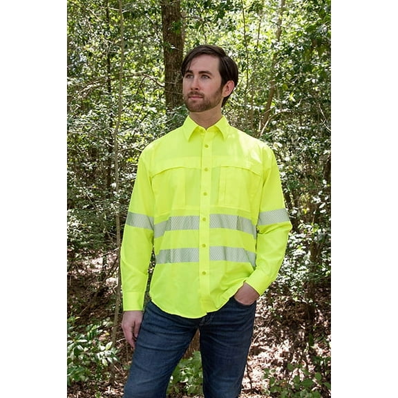 High Visibility Yellow Safety Long Sleeve Work Shirt