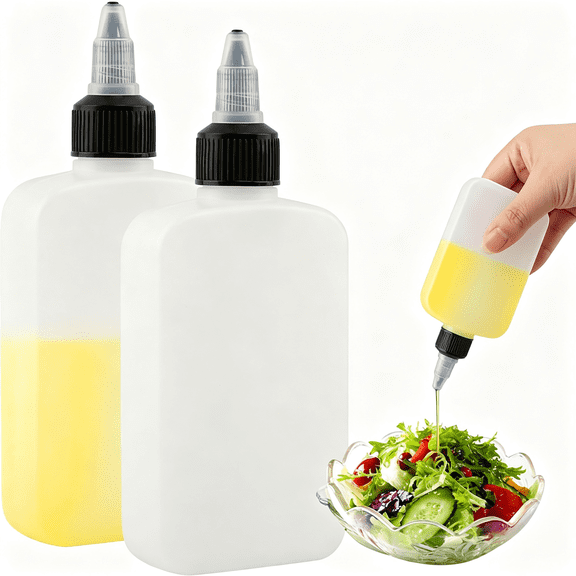 ACDANC Small Oil Dispenser 2Pcs – 4Oz Twist-Top Squeeze Bottles for Condiments,Camping Oil Dispenser Bottle