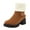 Brown, variant on Jsaierl Womens Combat Boots Ankle Booties Round Toe Chunky Heel Ankle Boots Zipper Block Heel Ankle Boots Winter Snow Boots Mid- Calf Ankle Bootie