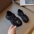 thumbnail image 2 of Cathalem Girl's Platform Sandals Open Toe Chunky Low Heel Rhinestone Princess Dress Shoes,Black 30, 2 of 4