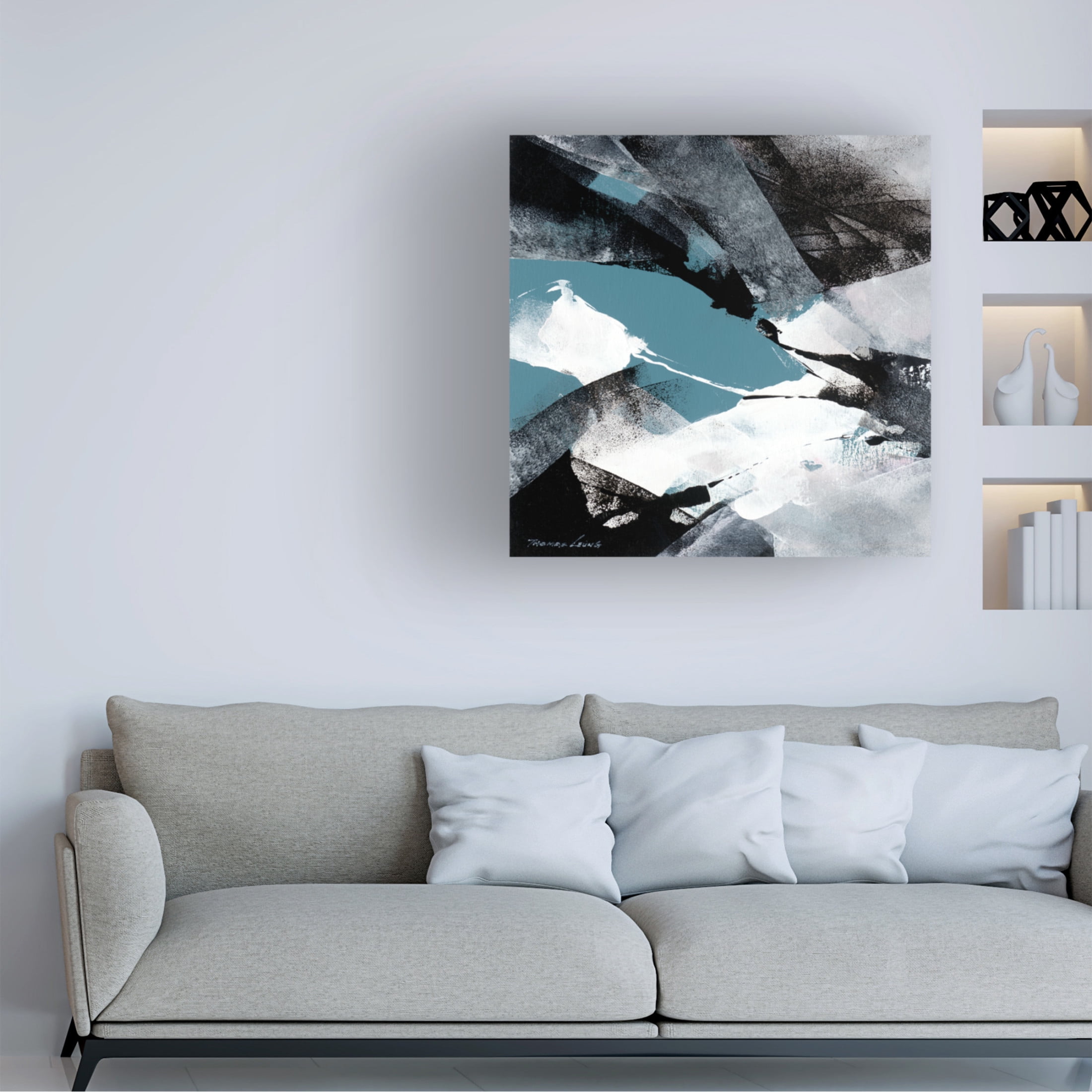 Canvas Wall Art - Thomas Leung 'Wave 4' Wall Art for Living Room, Bedroom, or Office Décor by Trademark Fine Art - 18 x 18 Inches