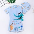 thumbnail image 2 of GDREDA Maillot de Bain Garçon Tout-Petit Maillot de Bain Bébé Garçon Été Plage Protection Solaire une Pièce avec Chapeau de Soleil Maillot de Bain Garçon Bleu Ciel, 8-9 Ans, 2 of 6