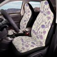 thumbnail image 4 of Uourmeti Protective Front Car Seat Covers, Polyester Fabric Elastic Auto Seat Covers, Purple Wildflower Print, 4 of 12