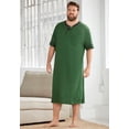 thumbnail image 4 of KingSize Men's Big & Tall Short-Sleeve Jersey Henley Nightshirt, 4 of 4