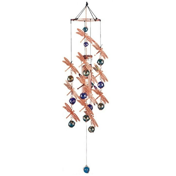 Wind Chime Copper Gem Dragonfly Garden Decoration Hanging Decor Walmart Com Walmart Com