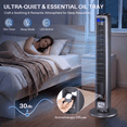 thumbnail image 3 of Forhonn 42" Tower Fan with Remote, Wide 80°Oscillating Fans w/ Sleep Mode, 3 Speeds, 26 ft/s Wind Power, 15H Timer, LED Display, Detachable Cleaning Fence,Essential Oil Tray, Bright Gray, 3 of 7